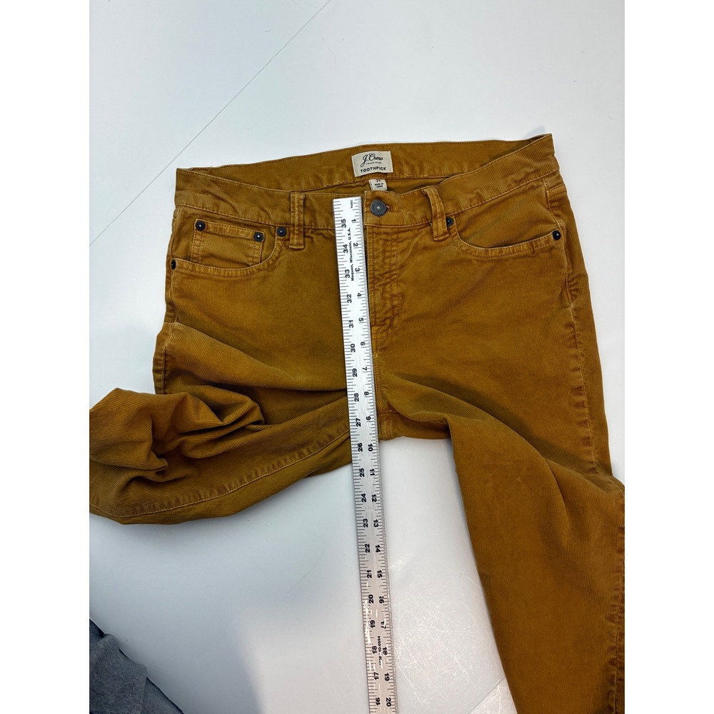 J.Crew Toothpick Corduroy Pants Mustard Yellow Skinny Slim Fit Womens Size 29 - Picture 6 of 8